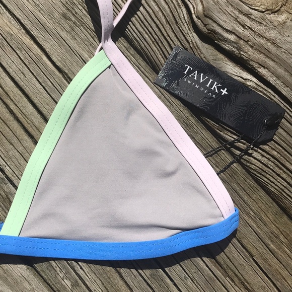 Tavik Sand Colorblock Jett Triangle Bikini Top - Picture 5 of 12